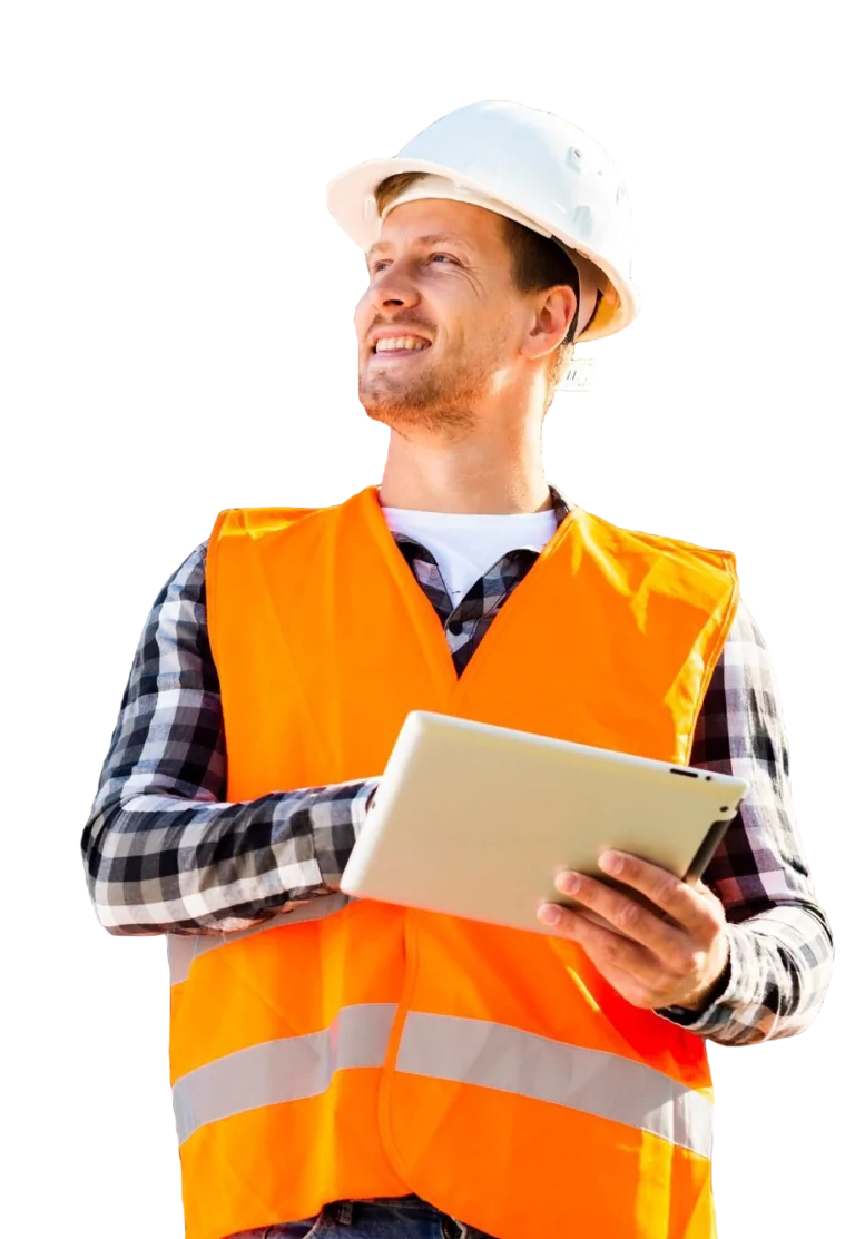 Engineer holding a tablet